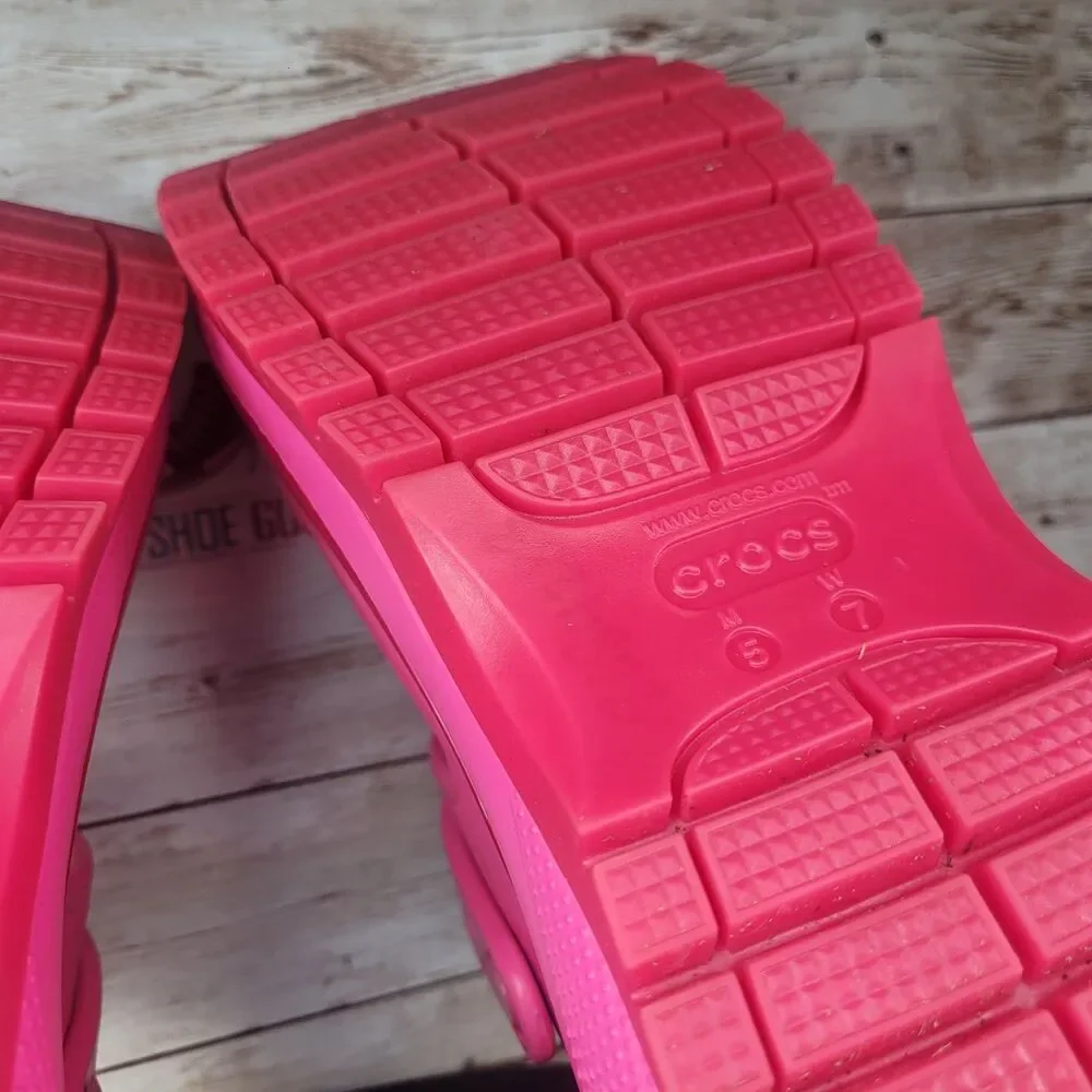 Crocs Mega Crush Slingback High Women's Size 7 Pink Platform Sandals